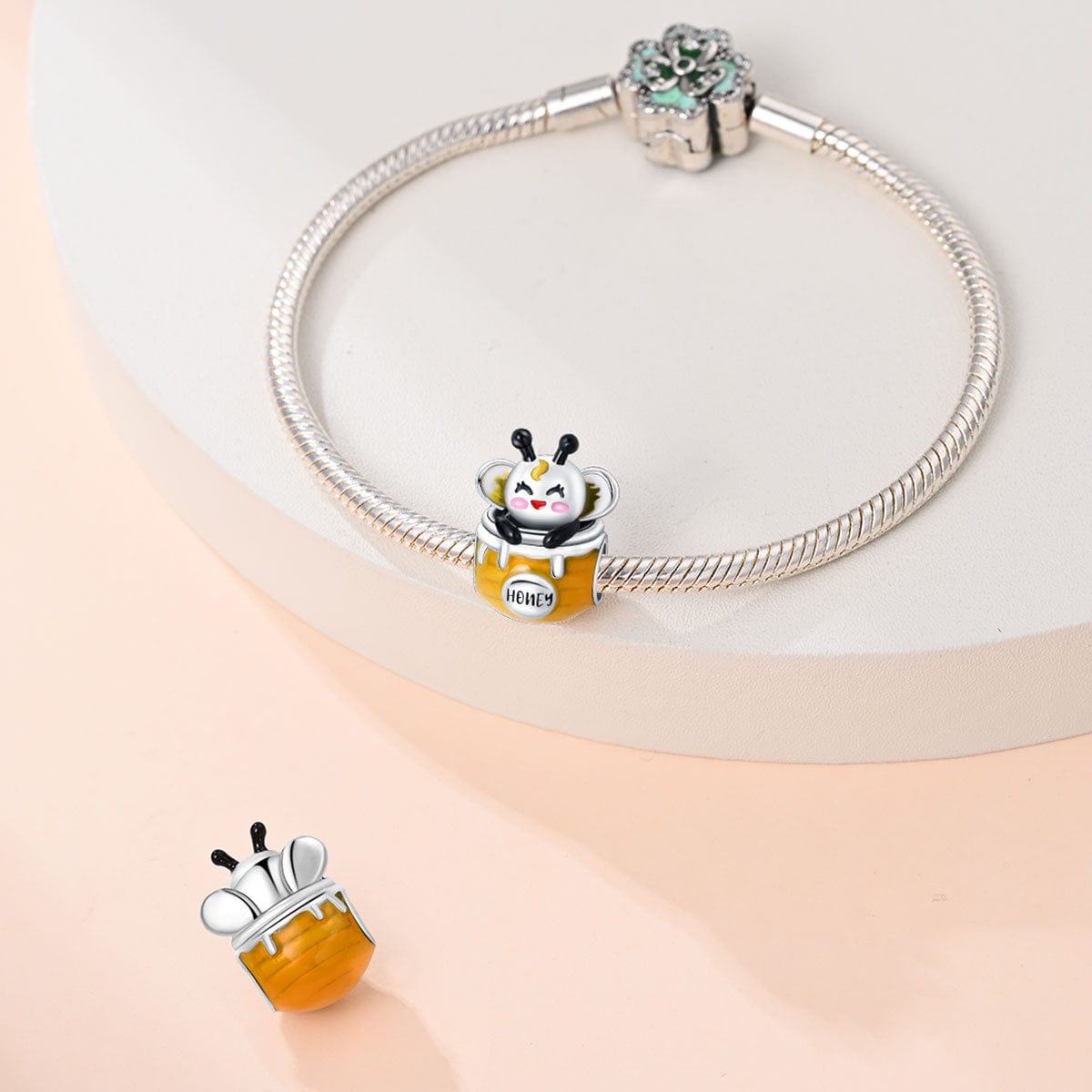 Honey Bee in Pot Charm