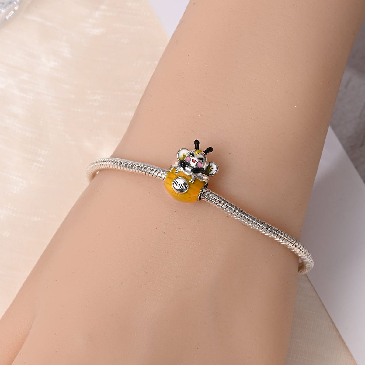 Honey Bee in Pot Charm