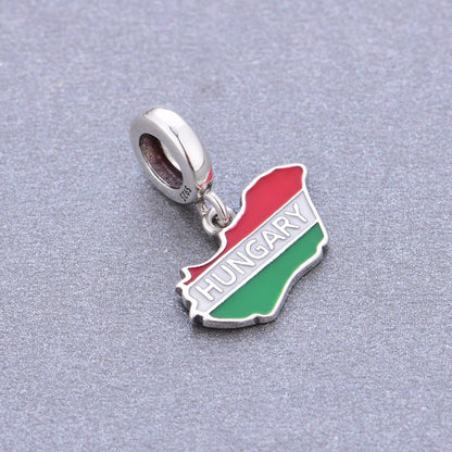 Hungary Map Dangle Charm