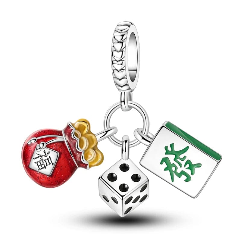 Luck and Fortune Mahjong Triple Dangle Charm