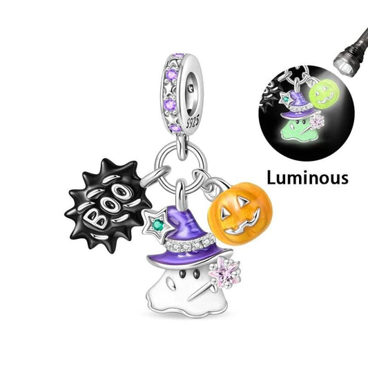 Luminous Halloween Charm, Witchy Ghost and Pumpkin Delight