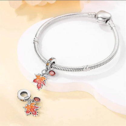 Maple Leaf Double Dangle Charm