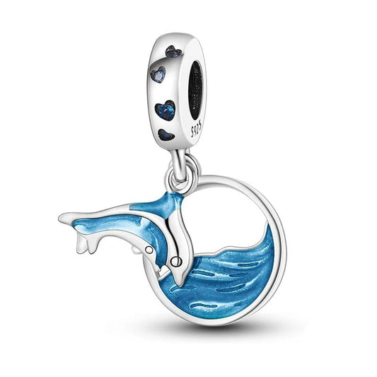 Ocean Blue Dolphin and Sea Dangle Charm