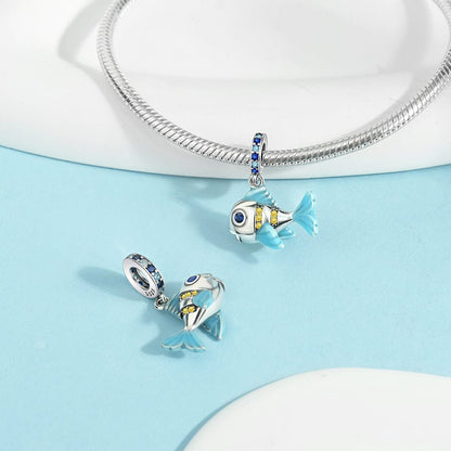 Ocean Blue Fish Charm