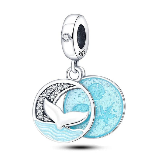 Ocean Blue Whale Tail Dangle Charm