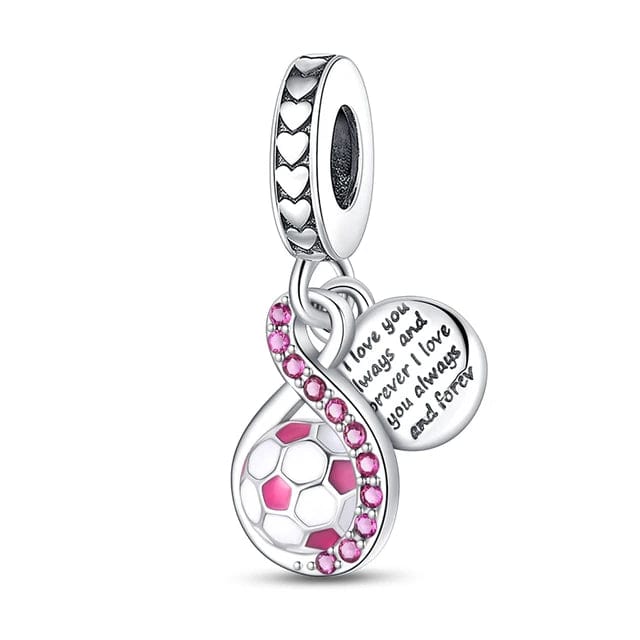 Pink Soccer Dangle Charm