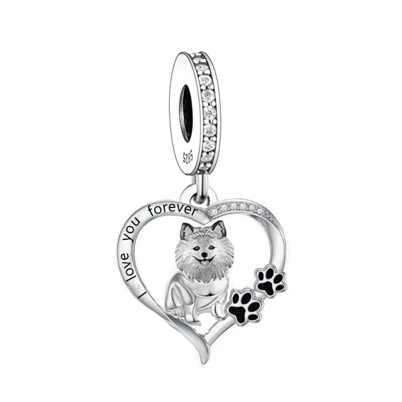 Pomeranian Heart Love Charm