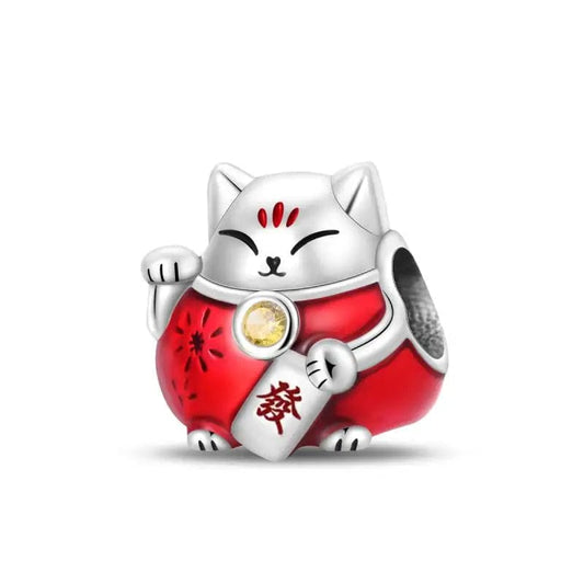 Red Maneki Neko Charm