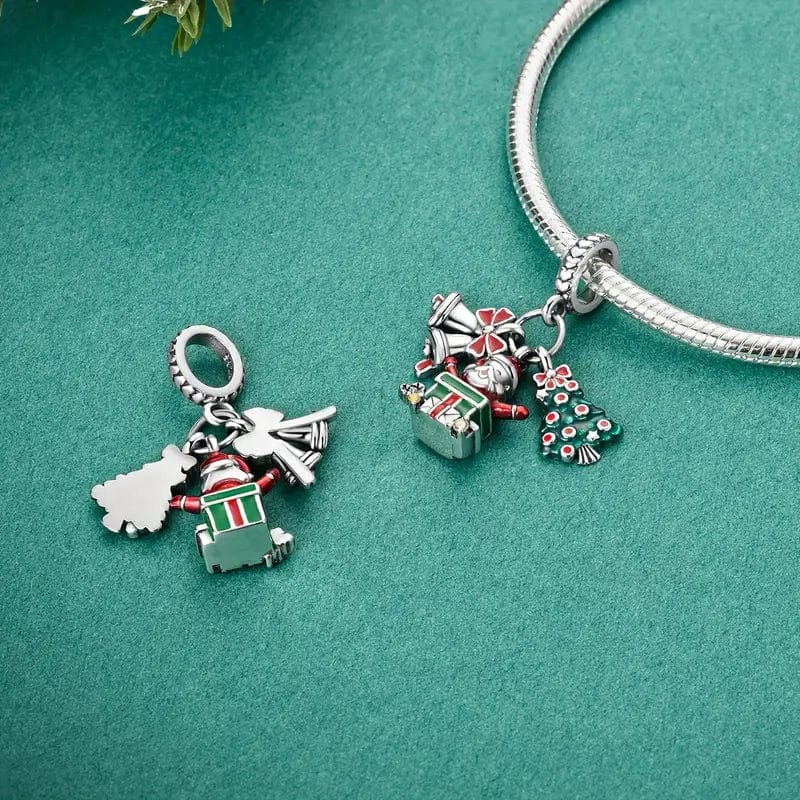 Santa, Christmas Tree & Bells Charm