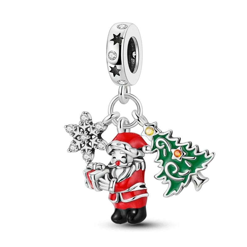 Santa, Christmas Tree & Snowflake Holiday Charm