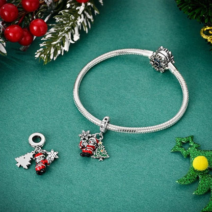 Santa, Christmas Tree & Snowflake Holiday Charm