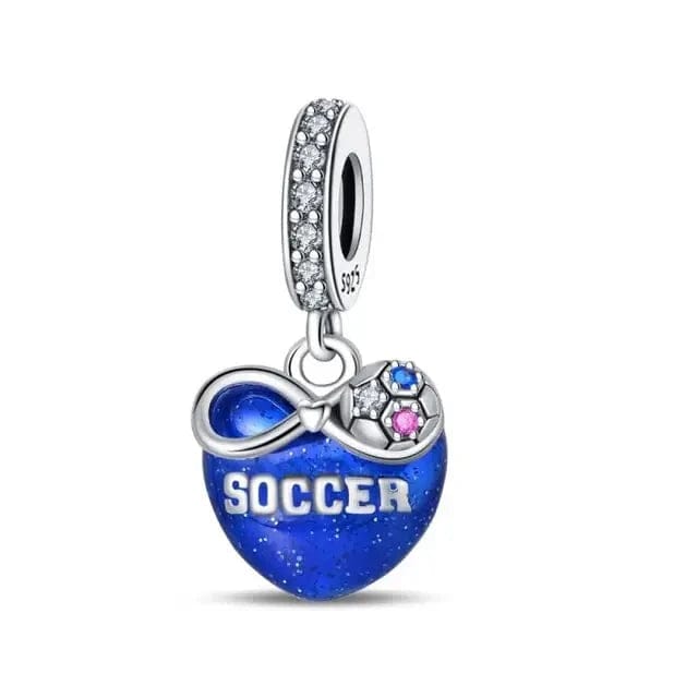 Soccer Forever Heart Dangle Charm