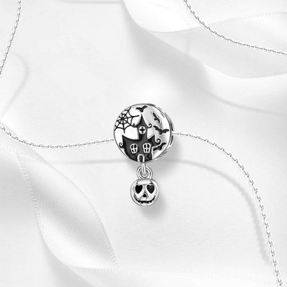 Spooky Haunted House and Pumpkin Halloween Charm