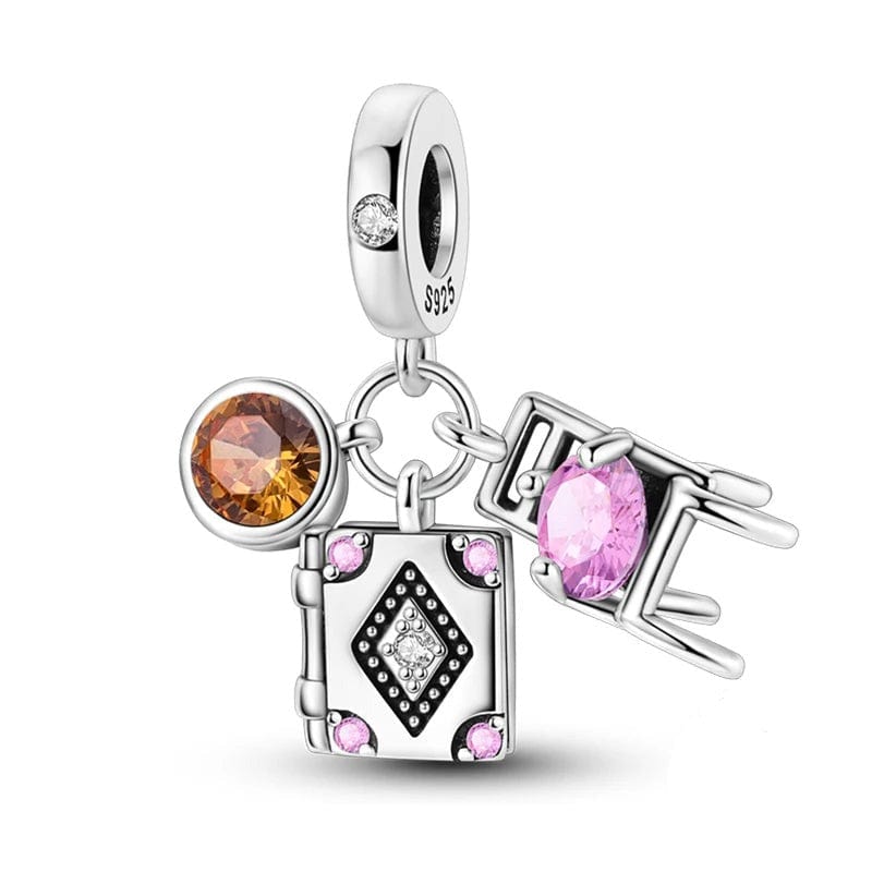 Storybook Charm with Sparkling Chair and Gemstones