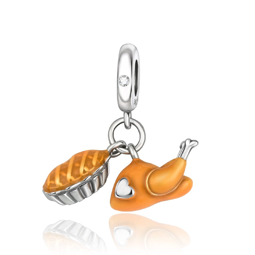 Thanksgiving Feast – Roasted Turkey and Pie Dangle Charm