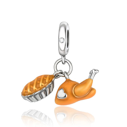 Thanksgiving Feast – Roasted Turkey and Pie Dangle Charm