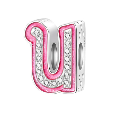 Pink Letter A~Z Alphabet Charm