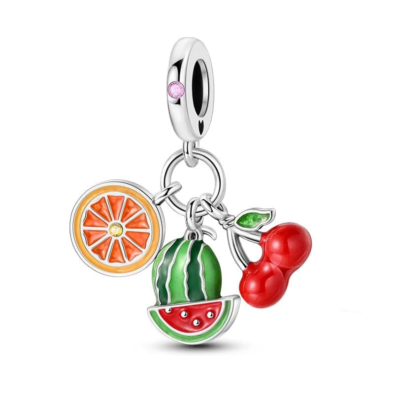 Watermelon Cherries Orange Nectarine Fruit Charm