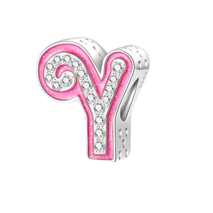 Pink Letter A~Z Alphabet Charm