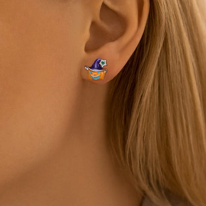 Pumpkin Witch Earrings